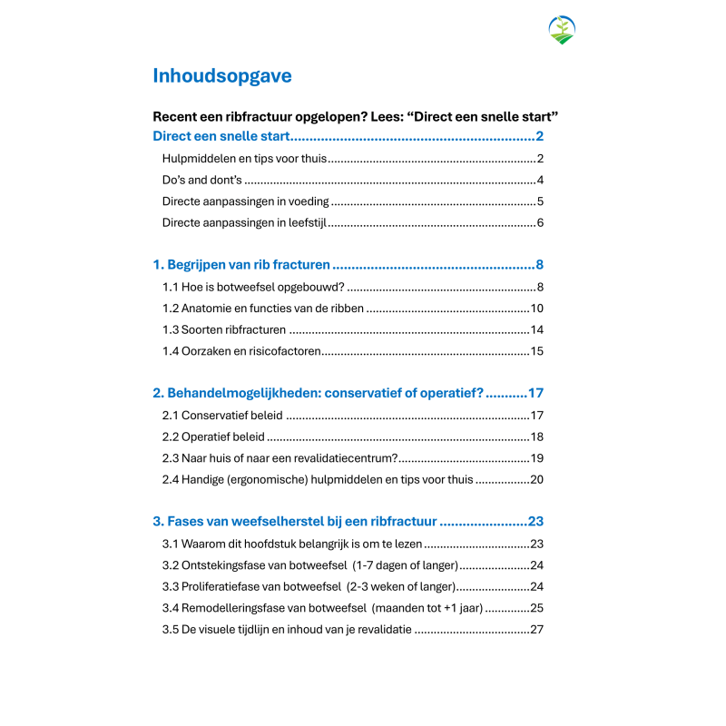 Herstel van een gebroken rib