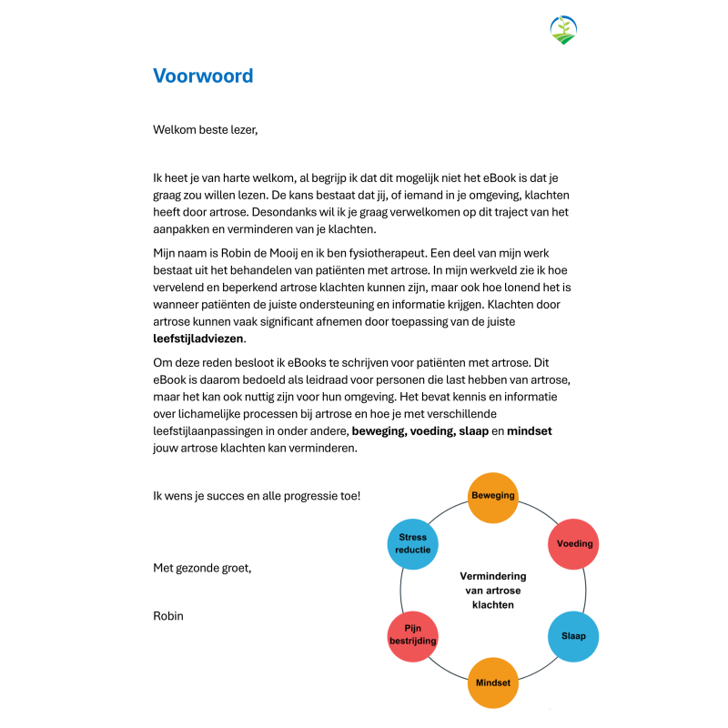 Leefstijladviezen bij artrose klachten