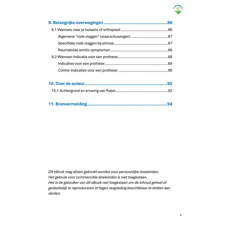 Leefstijladviezen bij artrose klachten